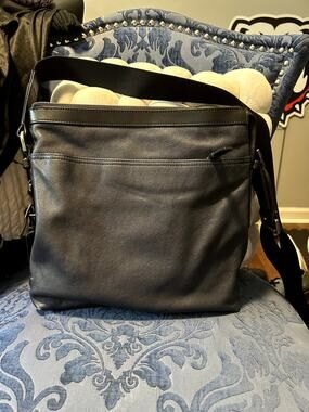 Tumi Dark Navy Blue Leather Crossbody